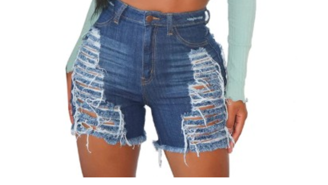 Distressed Denim Shorts