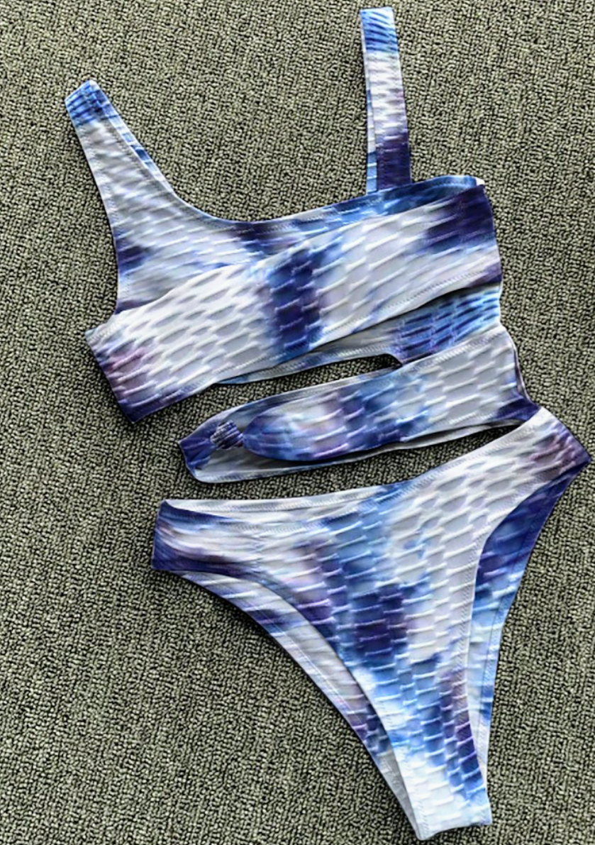 "Blue Drip" One Piece Bathing Suit